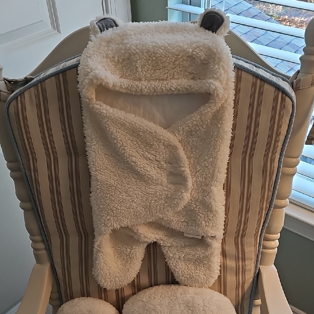 Cozy Cream Baby Swaddle Blanket
